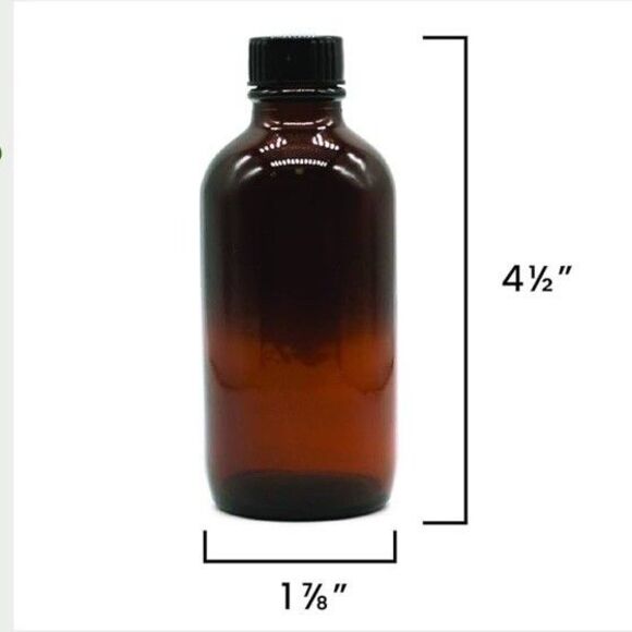 12 Amber 4 oz Glass Bottles With Lids For Essential Oils/Homeopathic Medicine - Picture 4 of 5